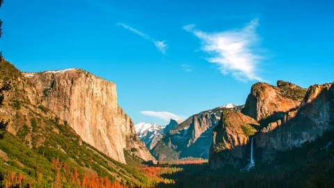 Time Lapse -  Clouds Moving Over Yosemite Valley, California, USA Stock Footage 77397275