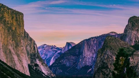 Time Lapse - Clouds Moving Over Yosemite Valley - 4K Video stock 84907514