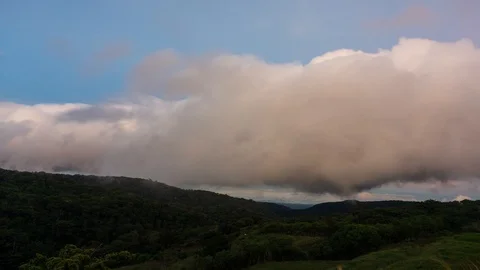 Time Lapse of Clouds Moving over the Mountains of Costa Rica in 4K Stock Footage 93257429