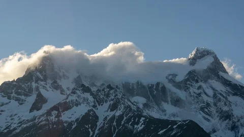 Time Lapse of Clouds Moving Over Mountains In Torres Del Paine Stock Footage 105620716