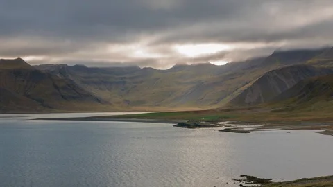 Time Lapse of Clouds Moving Over a Lake Stock Footage 126221346