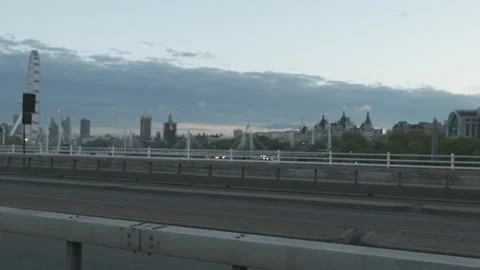 Time lapse. Clouds moving over London in the evening. Stock Footage 155445493