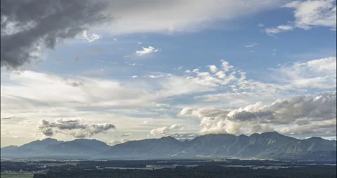 Time lapse of clouds moving over Ljubljana Basin in Slovenia Stock Footage 158455232