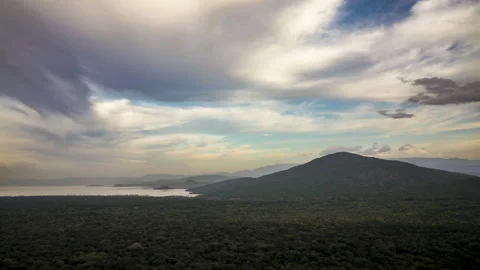 Time lapse of clouds moving over Nechisar National park in Ethiopia Stock Footage 220729392
