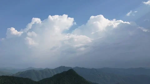 Time lapse clouds moving over mountain peaks Stock Footage 285514430