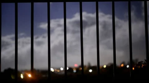 Time Lapse of Clouds moving past a Gate Stock Footage 21441903