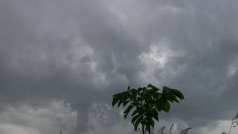 Time lapse of clouds moving on a stormy day Stock Footage 97119645