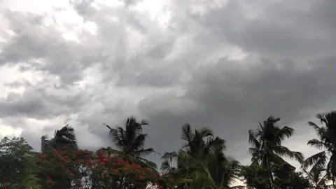 Time lapse clouds - Nature Environment Dark huge cloud sky black stormy cloud Stock Footage 141933382