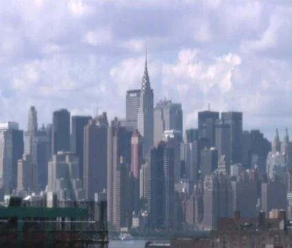 Time Lapse, Clouds, New York City Skyline Stock Footage 462801