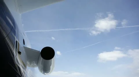Time lapse of clouds next to jet aeroplane Stock Footage 21012223