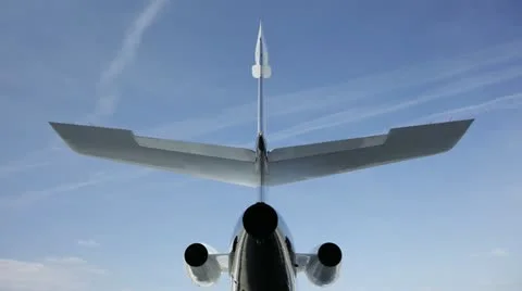 Time lapse of clouds next to jet aeroplane Stock Footage 21012314