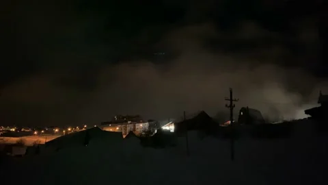 Time lapse, clouds at night in the mountains Stock Footage 152487029