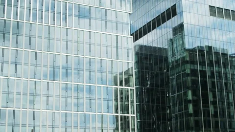 Time lapse of clouds in office windows business center building Stock Footage 229027457