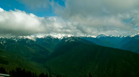 Time Lapse Clouds Olympic Mountains 1080P 動画素材 749704
