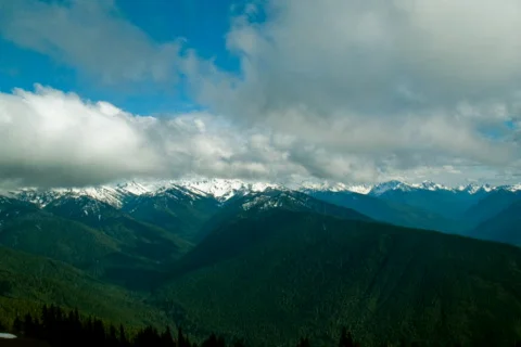 Time Lapse Clouds Olympic Mountains NTSC 動画素材 750152