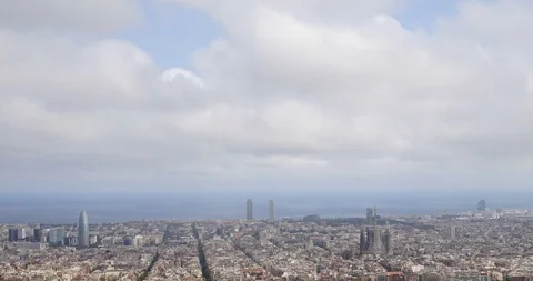 Time Lapse of Clouds over Barcelona Stock Footage 97118591