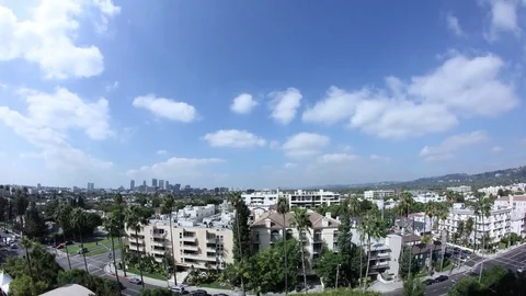 Time Lapse Clouds Over Beverly Hills Stock Footage 73872376