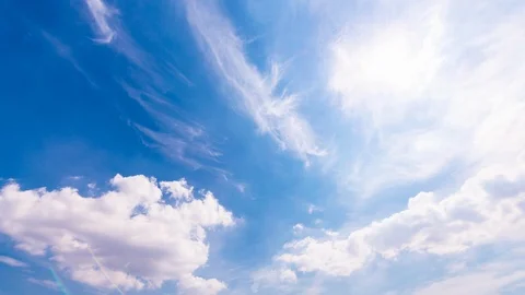 Time lapse of clouds over blue sky Stock Footage 101172728