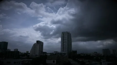 Time lapse of clouds over building,  Bangkok Thailand. Stock Footage 53039853