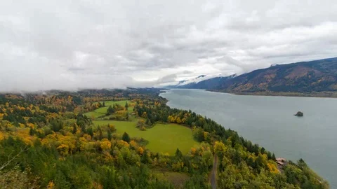 Time lapse of clouds over Cape Horn along Columbia River Gorge fall season 4k Video stock 69222226