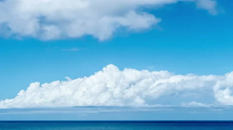 Time lapse of clouds over the Caribbean tropical sea. 4K-2160 Stock Footage 45866045