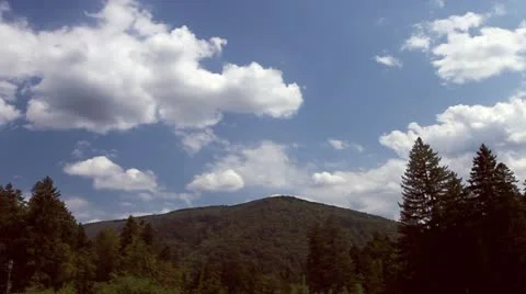Time Lapse Clouds over Carpathian Mountains Stock Footage 11865349