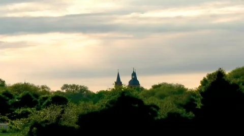 Time lapse clouds over church - Spiritual Video stock 704297