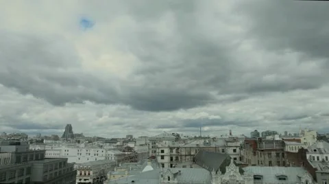 Time lapse clouds over the city in Europe Stock Footage 51803705