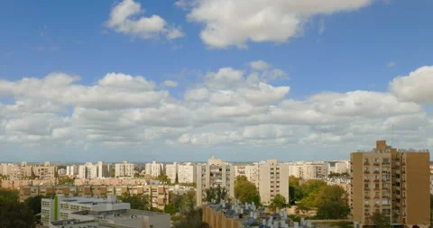 Time-lapse of clouds over a city neighborhood Stock Footage 95240055