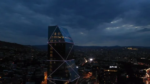 Time lapse clouds over the city - Tbilisi - Biltmore Stock Footage 129106816