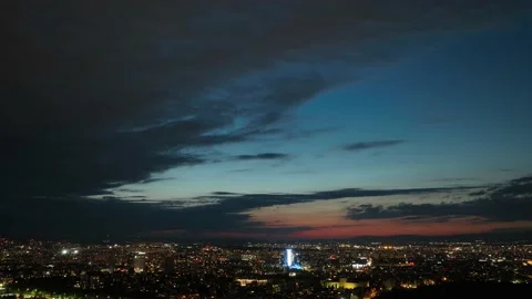 Time lapse of clouds over city Stock Footage 197139598