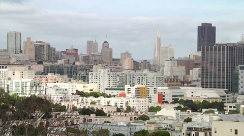 Time-lapse of clouds over downtown San Francisco Stock Footage 31241398