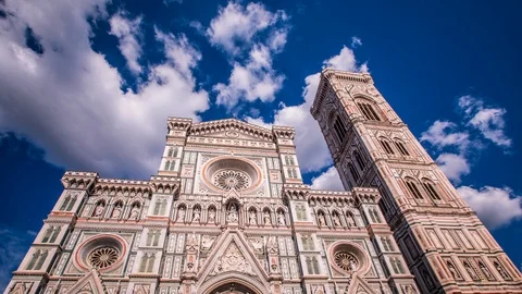 Time Lapse - Clouds over Duomo Santa Maria del Fiore - Florence Italy Video stock 117155010