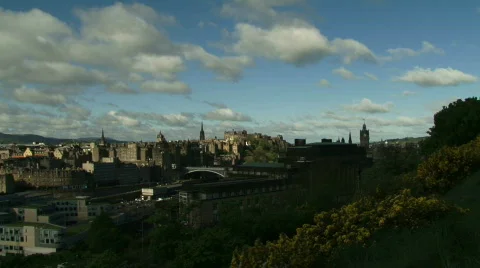 Time Lapse Clouds over Edinburgh 2 Stock Footage