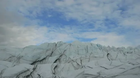 Time-lapse of clouds over a glacier in Alaska, USA Stock Footage 12757403