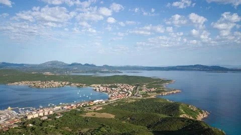 Time lapse of clouds over Golfo Aranchi, Italy Stock Footage 223670694