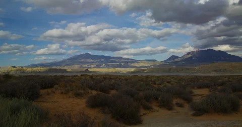 Time Lapse of Clouds over the Henry Mountains, Capitol Reef National Park, Utah Stock Footage 85541793