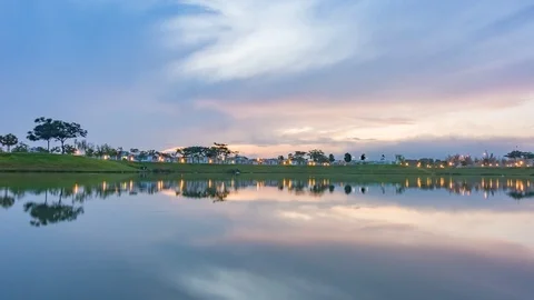 Time-lapse of clouds over Hillpark, Puncak Alam, Selangor Stock Footage 129879938