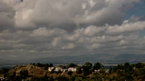 Time lapse, Clouds over the Hills of Los Angeles, Hollywood Stock Footage 49044877