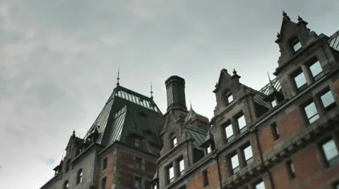Time lapse of clouds over historic chateau Stock Footage 8516277