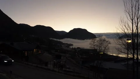 Time Lapse of clouds over Jolstravatnet, Norway Video stock 244876079