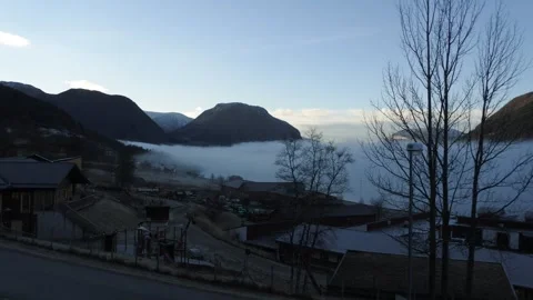 Time Lapse of clouds over Jolstravatnet, Norway Stock Footage 244876112