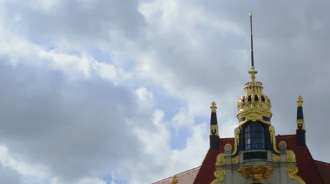 Time lapse clouds over king tower 11368 Stock Footage 39902180
