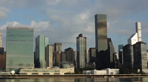 Time lapse of clouds over midtown Manhattan and the Crysler and Empire State Stock Footage 59020329
