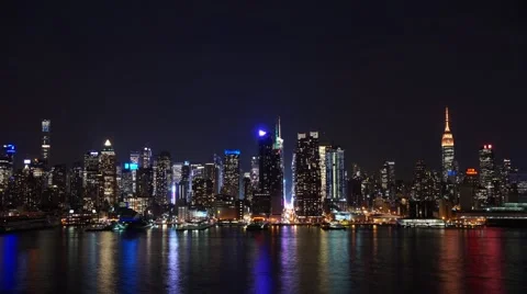 Time lapse of clouds over midtown Manhattan and the Crysler and Empire State Video stock 61302845