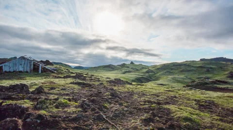 Time lapse Clouds over mossy hills 스톡 동영상 39481132