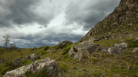 Time lapse clouds over mountain Stock Footage 24238986