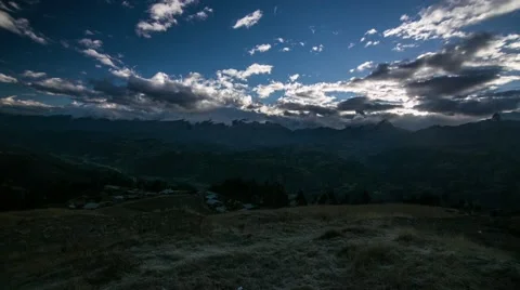 Time lapse of clouds over mountain, Peru Stock Footage 62388925