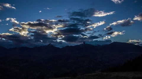 Time lapse of clouds over mountain, Peru Stock Footage 62388927