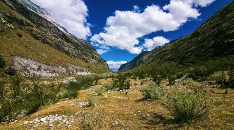 Time lapse of clouds over mountain, Peru Stock Footage 62388955